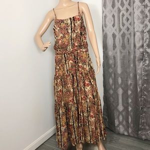 Free people floral print sleeveless maxi dress
